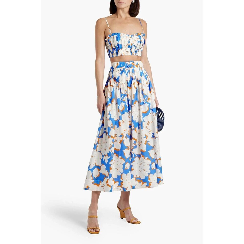 NWTs NICHOLAS Blue White Floral Crop Top